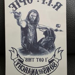 Sons of Anarchy Season 5 - RIP Opie "I Got This" -  4"x6" Temp Tattoo - SDCC 2013 Exclusive