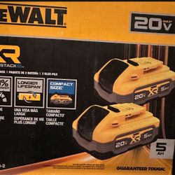 DEWALT POWERSTACK 20V Lithium-Ion 5.0Ah  (2 Packer)  DCBP520-2