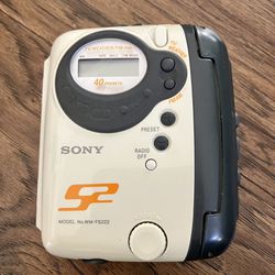 Sony S2 WM-FS222 Portable Walkman AM/FM Radio Cassette Player W/Strap Headset