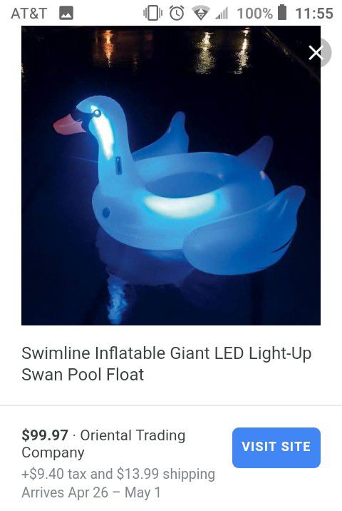 Giant LED Inflatable Light up Swan Pool Float