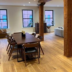 Walnut Extendable Dining Table + 6 Dining Chairs