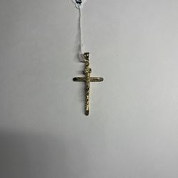 14k Y/G Cross Pendant 