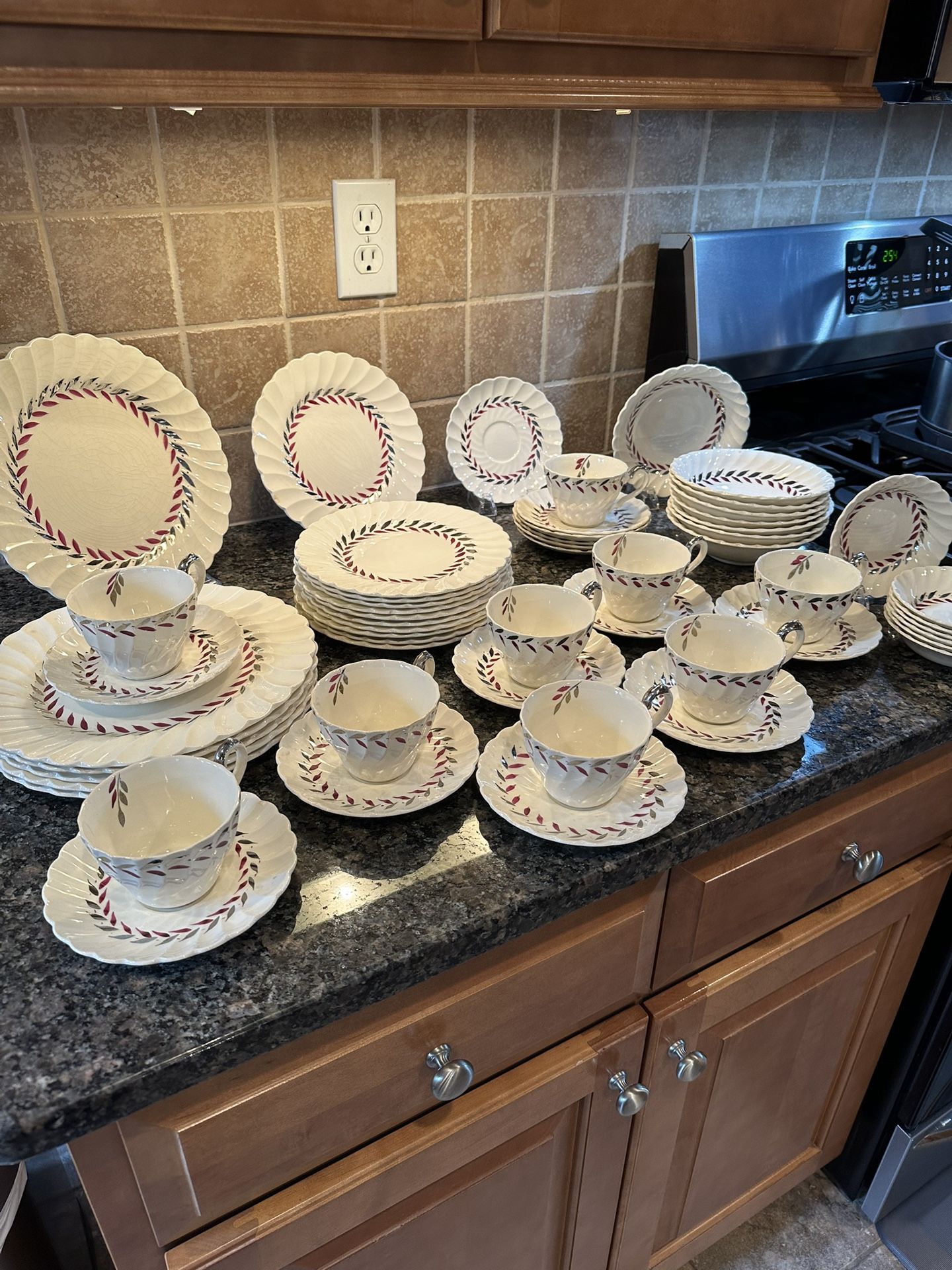Vintage Myott Son & Co Regency Dinnerware Set, M7.F Old Chelsea C. 1961+England