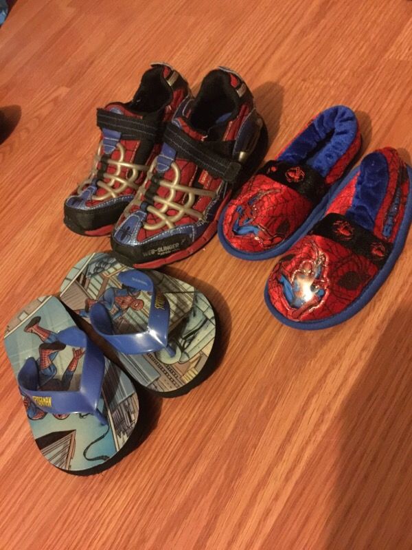 Spider-Man shoes running shoes/ filp flops/ slippers all different sizes for boys