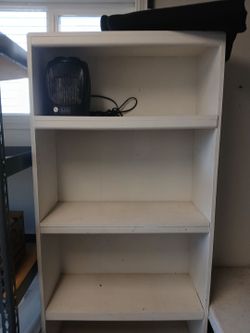 White wood bookshelf