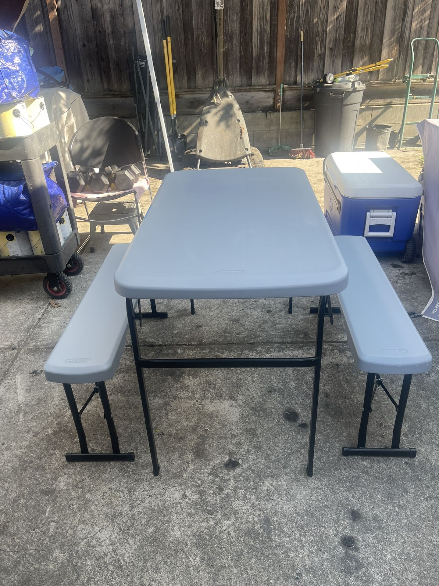 Lifetime 42" Table with Benches (HDPE & Powder Coated
