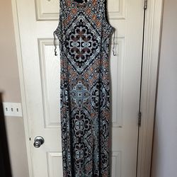 Long Maxi Dress Multi-color with Blue (was $120, now $25)
