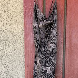Long black tight Dress With Glitter 