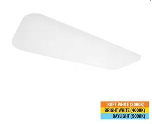 Commercial Electric 48 in. x 18 in. Classic White LED Flush Mount Closet Light 5800 Lumens 65-Watt Adjustable CCT Kitchen Light Dimmable @R1-126