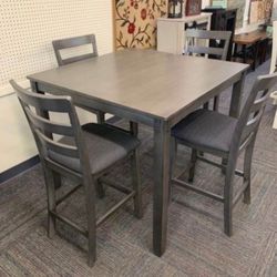 ⭐️ Bridson Gray Counter Height Kitchen Table And Bar Stools | Dining Room Set Of 5👍 In Stock ✅ Delivery Available 💥
