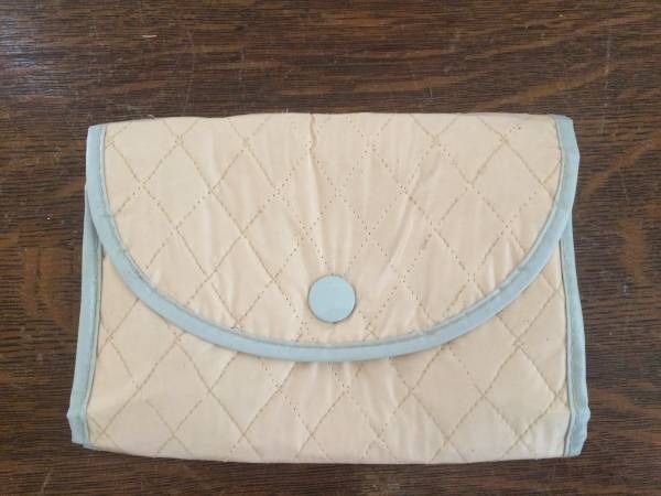 Vintage Mid Century Quilted Hosiery Lingerie Bag w/7 Divided Pouches