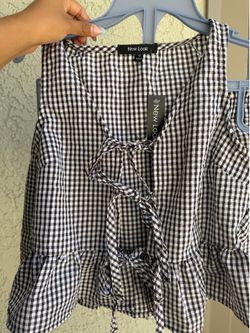 Brown and White Gingham matching set