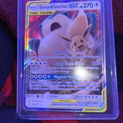 Eevee & Snorlax GX 2019 Sun & Moon: Team Up #120/181 Holo RAW TCG (NEAR MINT)