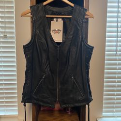 Harley Davidson Leather Vest Women’s L