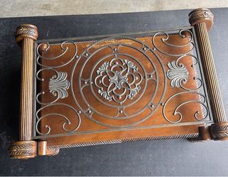 Wood Iron intricate Coffee Table