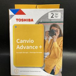 2TB Hard Drive Portable External Toshiba Canvio Advance Plus Yellow Storage