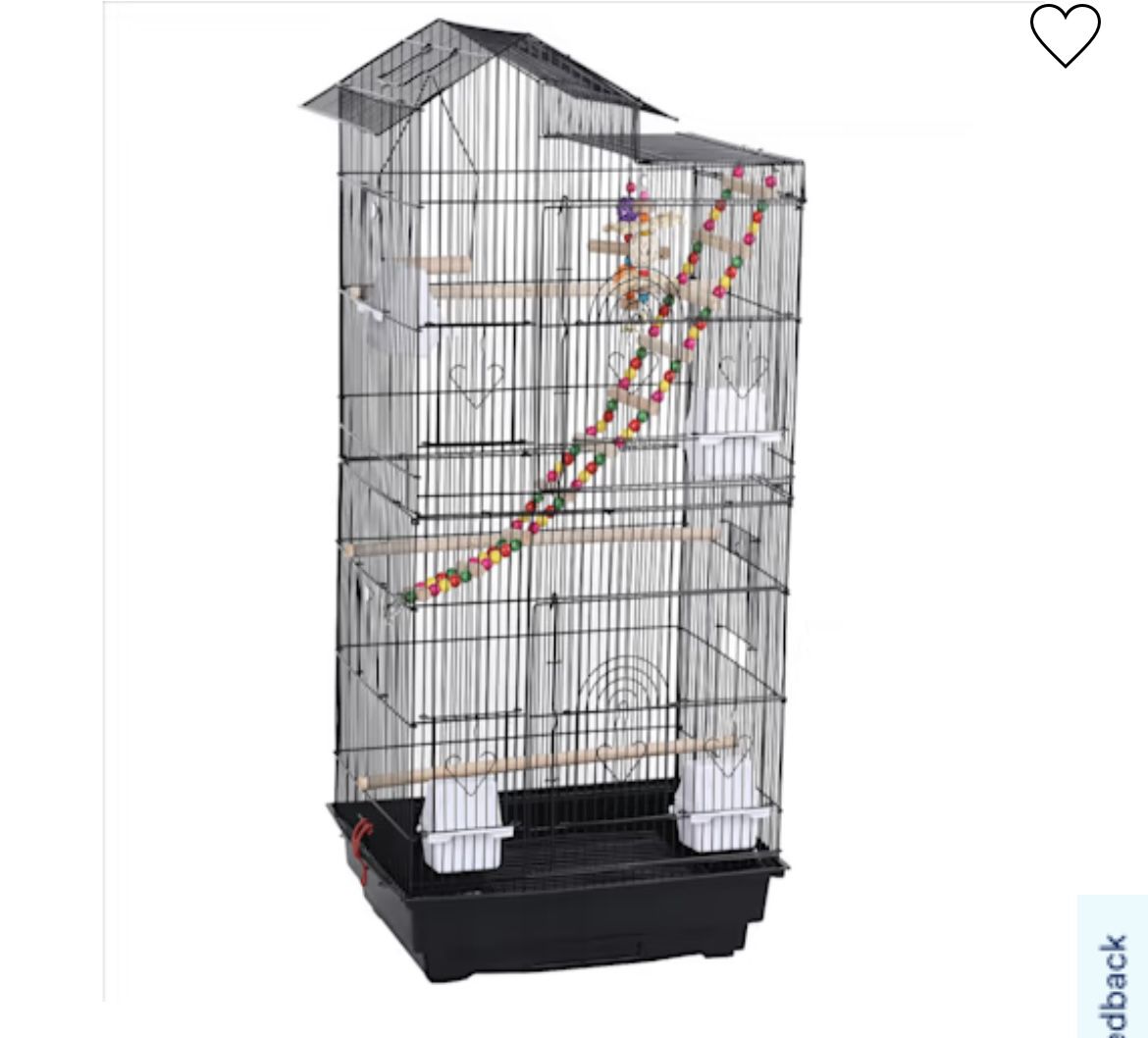 Brand NEW Fully Assembled Metal Bird Cage with Swing Ladder, 18” L, 14” W, 39" H