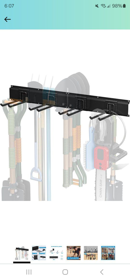 TICONN Garage Organization Tool Storage Utility Rack,
Heavy Duty Wall Mounted Hanger Organizer System for
Shed Garden Yard Tools, Ski Ge..NEW OPEN BOX