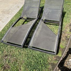 2 - Outdoor Chaise Lounge Chairs (need mesh sling)