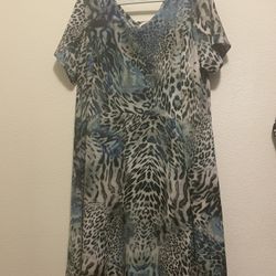Blue Leopard Dress