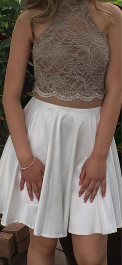 Gold and white party dress (S)