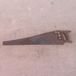 Vintage WARRANTED SUPERIOR Engraved WOODEN Handle HAND Saw