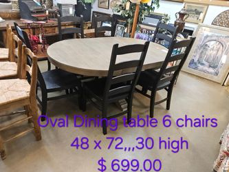 Oval Dining Table with 6 Chairs We are located at 2811 East Bell road. Another Time Around Furniture.