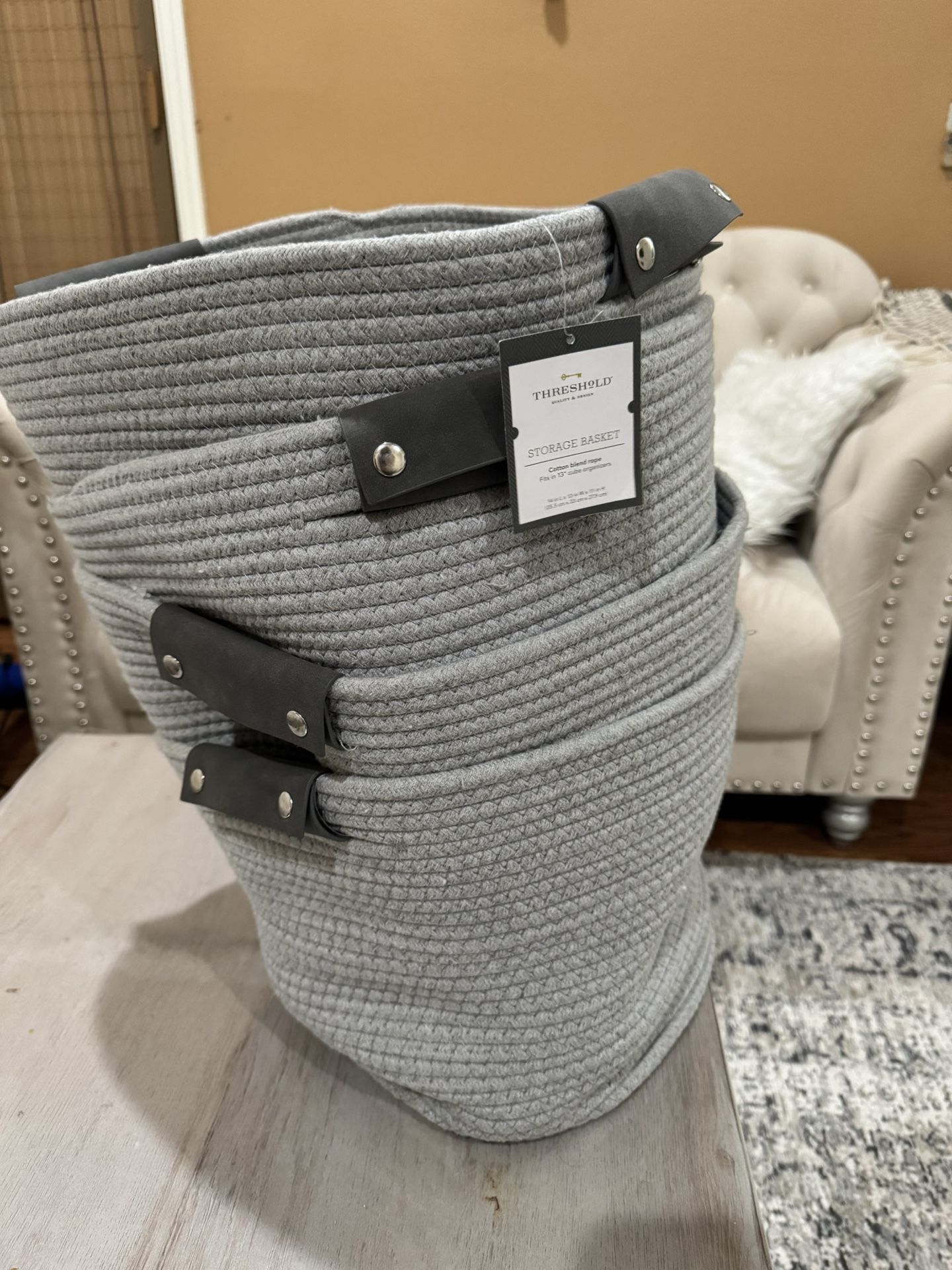 4 Cotton Storage Baskets