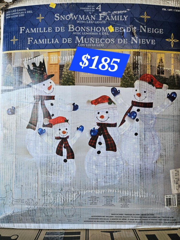snowman Family 4 pcs 600 LED