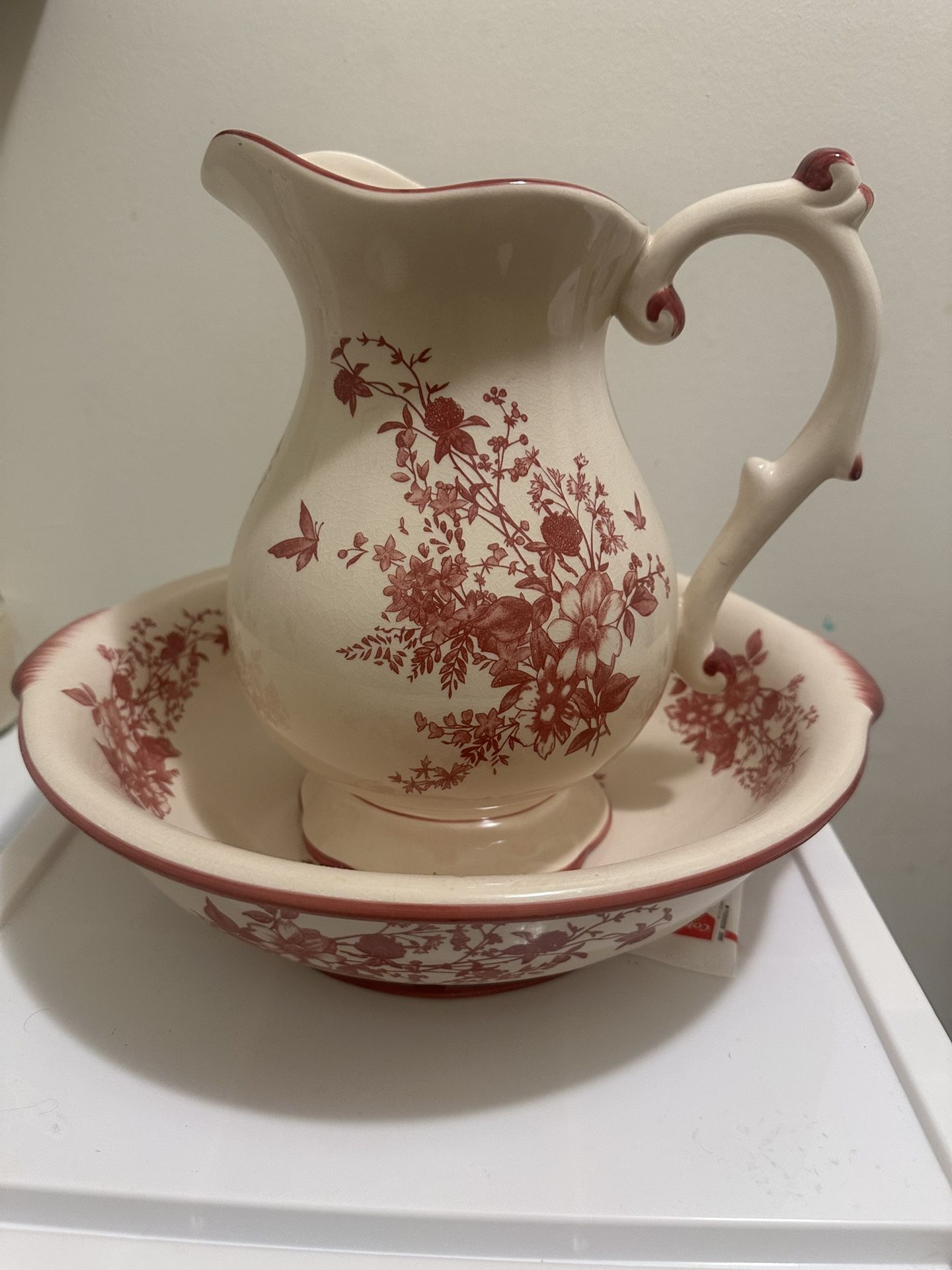 Antique Pitcher With Bowl