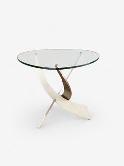 Post Modern Abstract Steel & Glass Side Table by Carl Muller, c.1980’s - Delivery Available