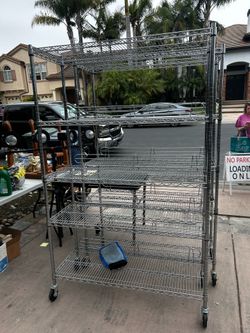 Shelf with casters  dim 48”x18”x78”
