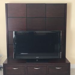 Dark Wood TV Entertainment Center 