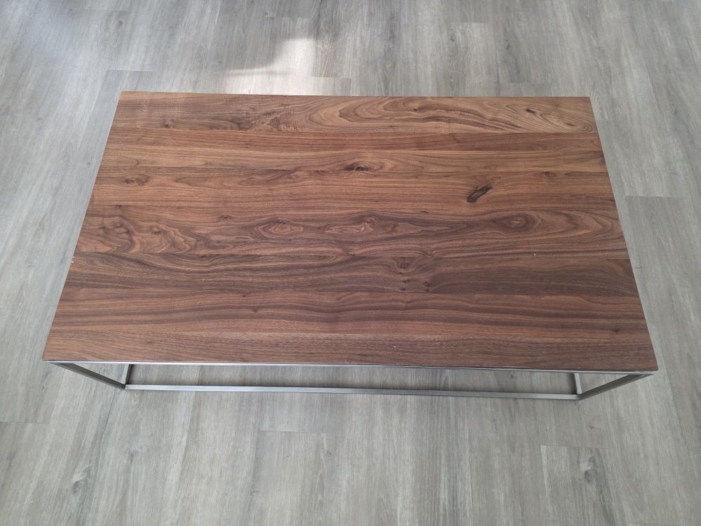 Crate & Barrel Coffee Table Oak Wood Rectangle
