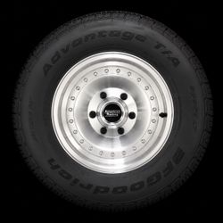 Selling a complete set of 4 American Racing polished aluminum wheels mounted on BFGoodrich Advantage T/A Sport LT tires. Fits vehicles with a 5x5.5” (
