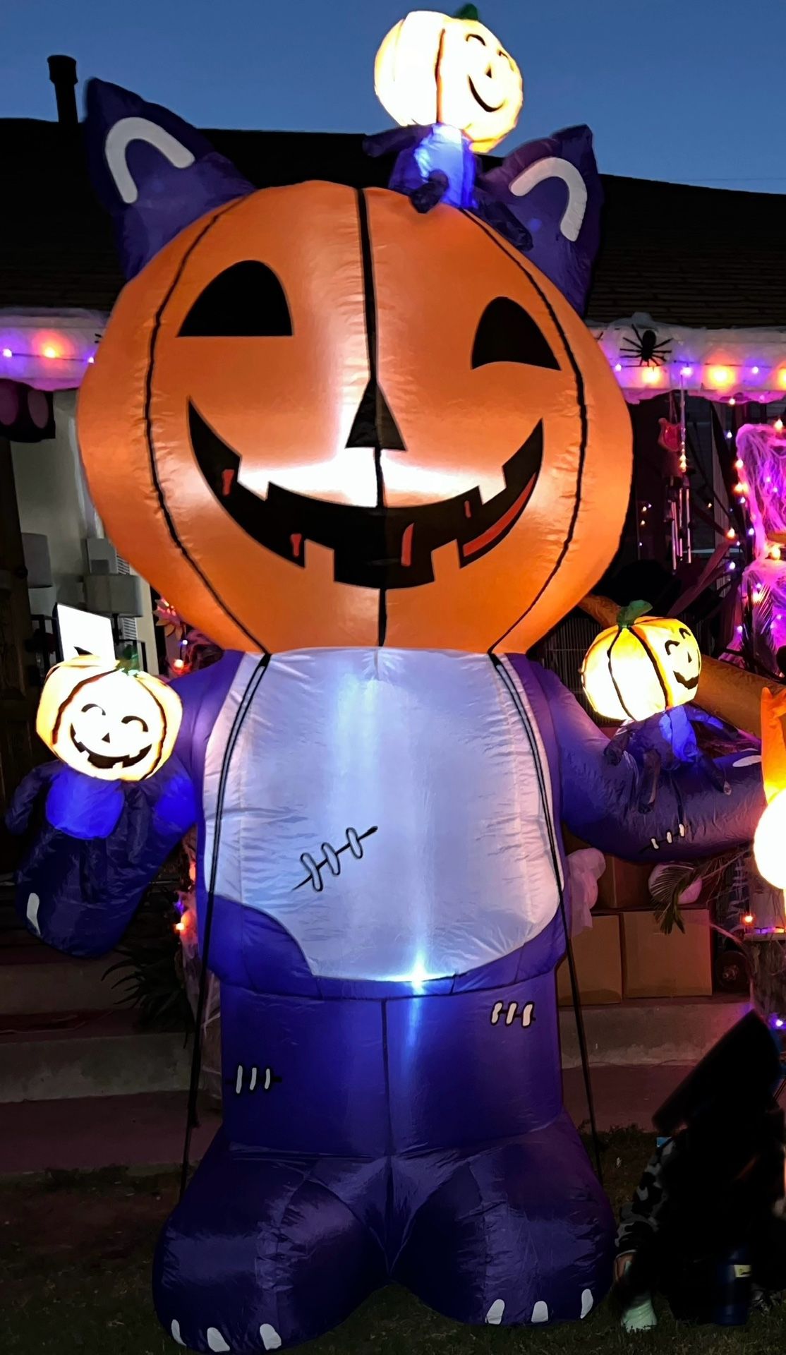 8.5 FT Giant Pumpkin Halloween Inflatable Outdoor Yard Decoration with LED Lights