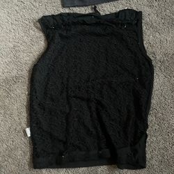 Black lace front tank top