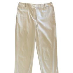Talbots Stretch Classic Crop Pants Womens Size 6 Khaki Pockets Straight Career