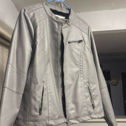 Grey Leather Jacket 