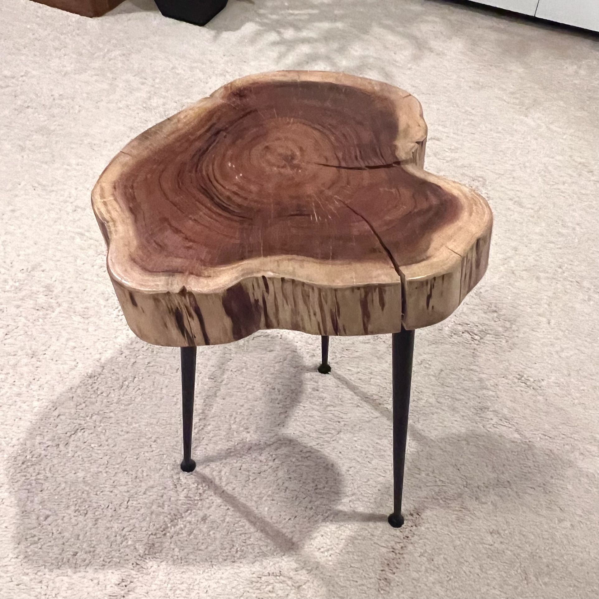 Live Edge Wood Slab Side Coffee Table Stool Plant Stand Organic Acacia 