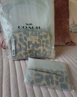 Coacd Leopard Mini jamie camera bag and small wristlet NEW