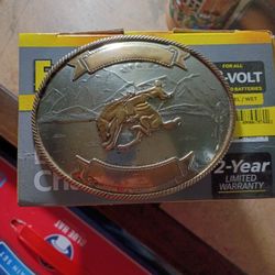 German Silver Rodeo Belt Buckle 