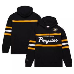 Mitchell & Ness Black Pittsburgh Penguins Head Coach Hoodie Men's Small New