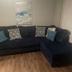 New Blue suede Sectional 