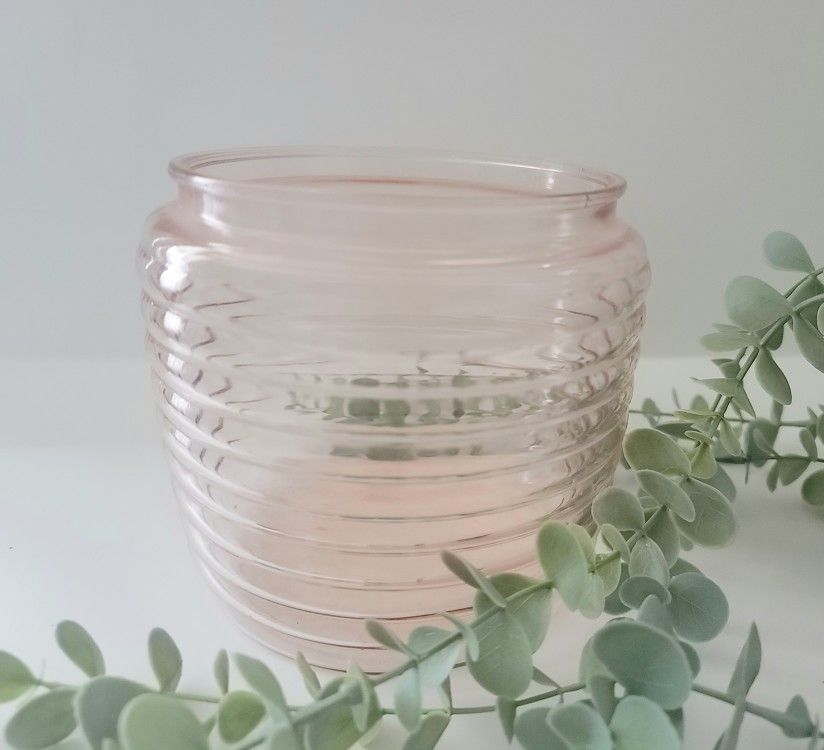 Pink Depression Era Bee Hive Glass Vase For SALE