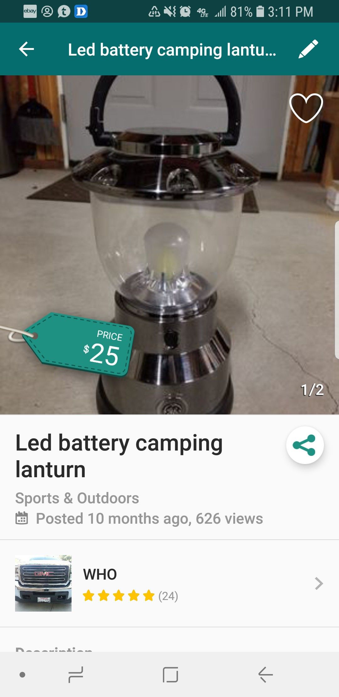 Led camping light