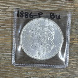 Morgan Silver Dollar Coin 1886-p BU Uncirculated 