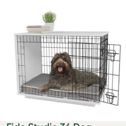White dog crate 36 inches (includes tray and bed)