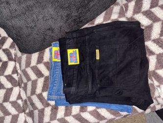 Neo Blue Carpenter Baggy Jeans 42x32