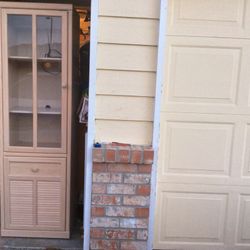 All oak display console cabinet